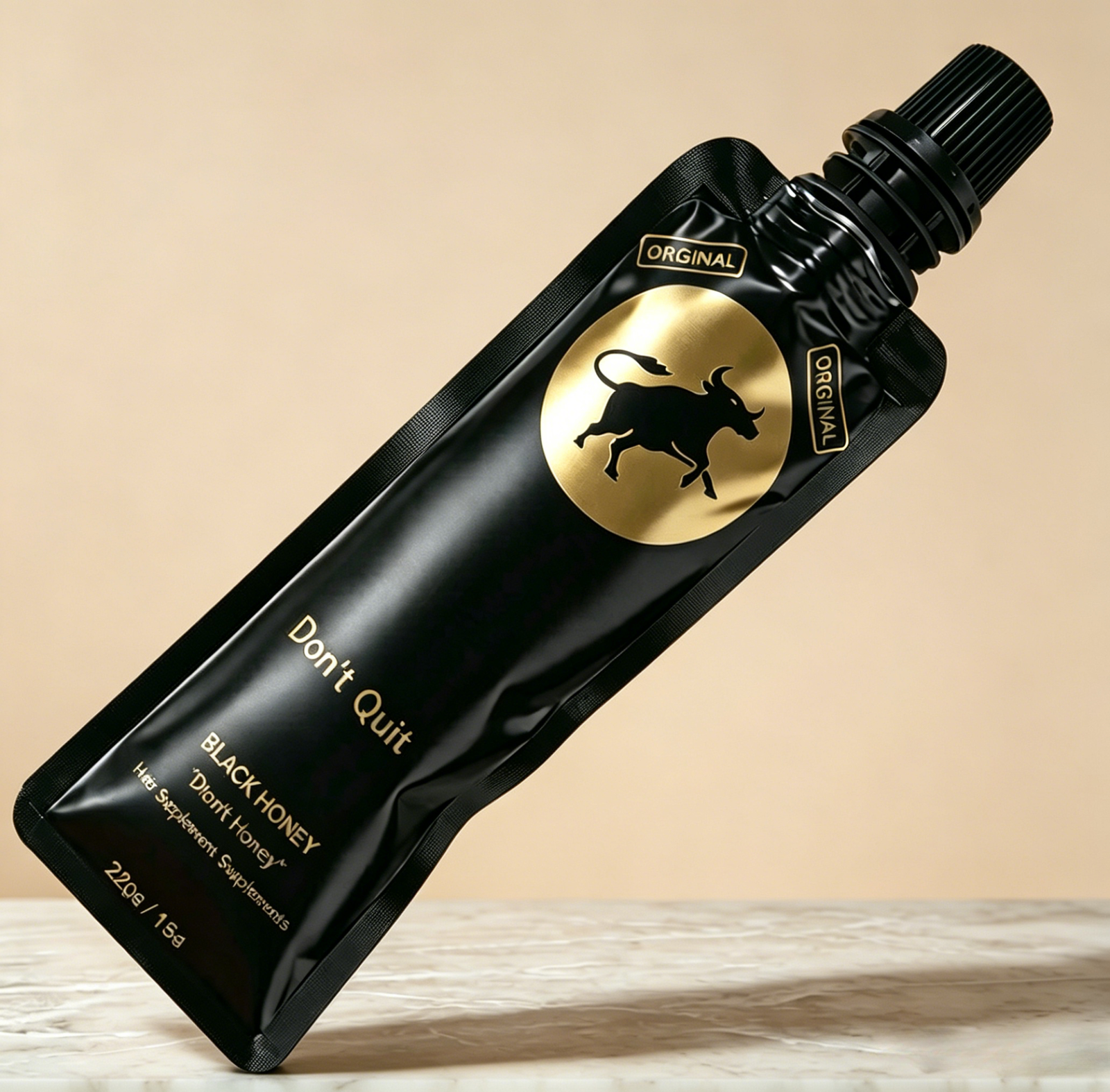 Black Bull honey single-serve package