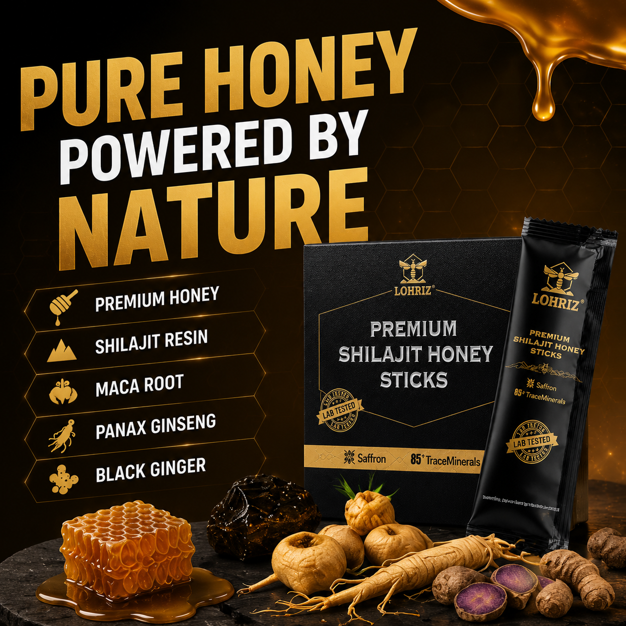 LORIZ Premium Shilajit Honey (20g Stick) - Image 5